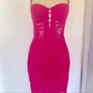 Gorgeous bebe hot pink short dress. Size 4